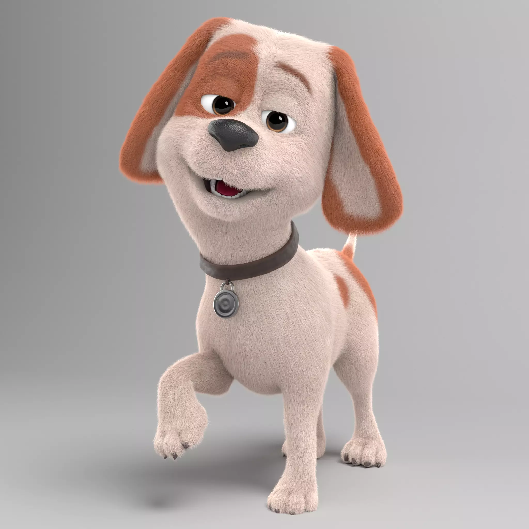 Ruby cartoon dog  Maya Rig  Low-poly 3D model_0