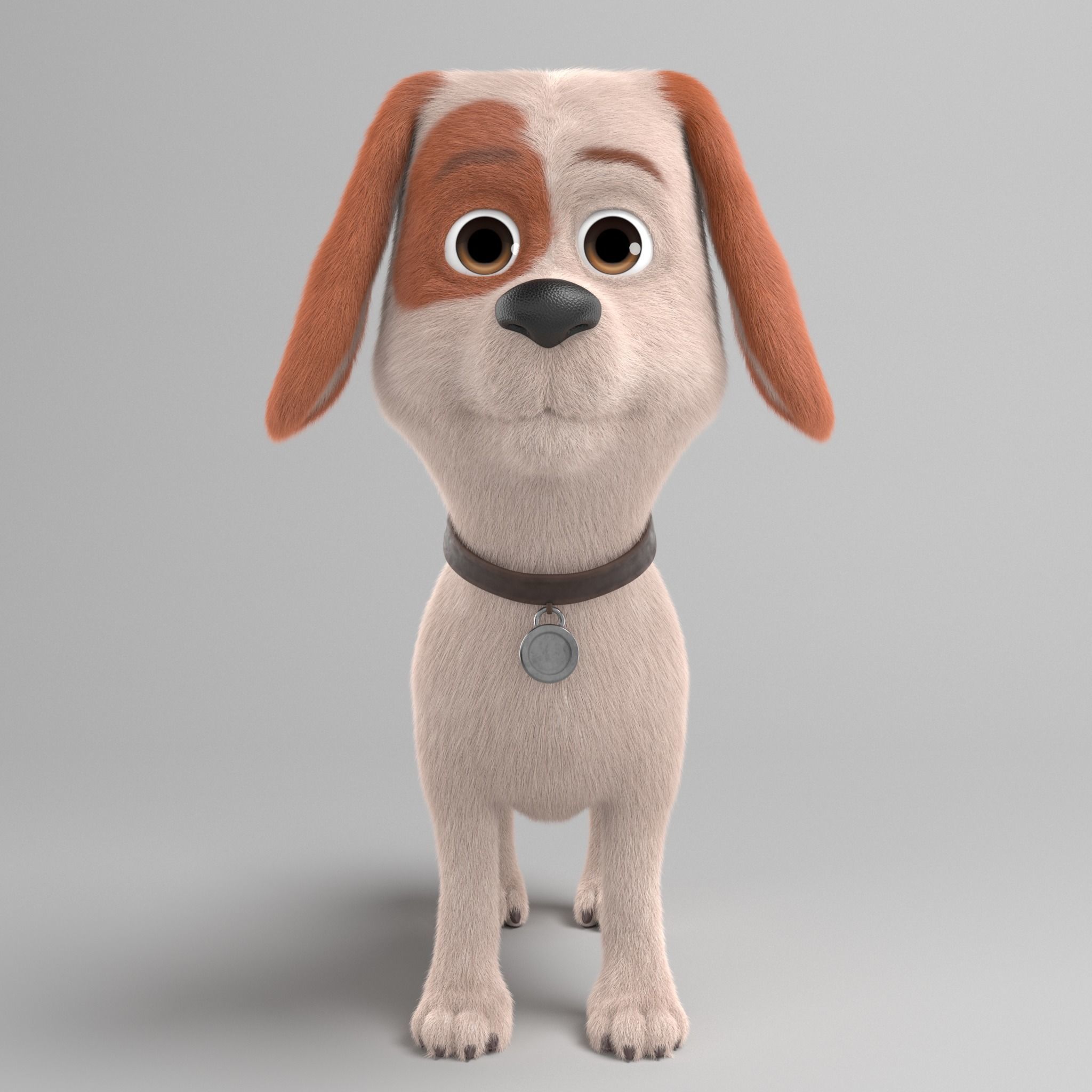 Ruby cartoon dog  Maya Rig  Low-poly 3D model_3