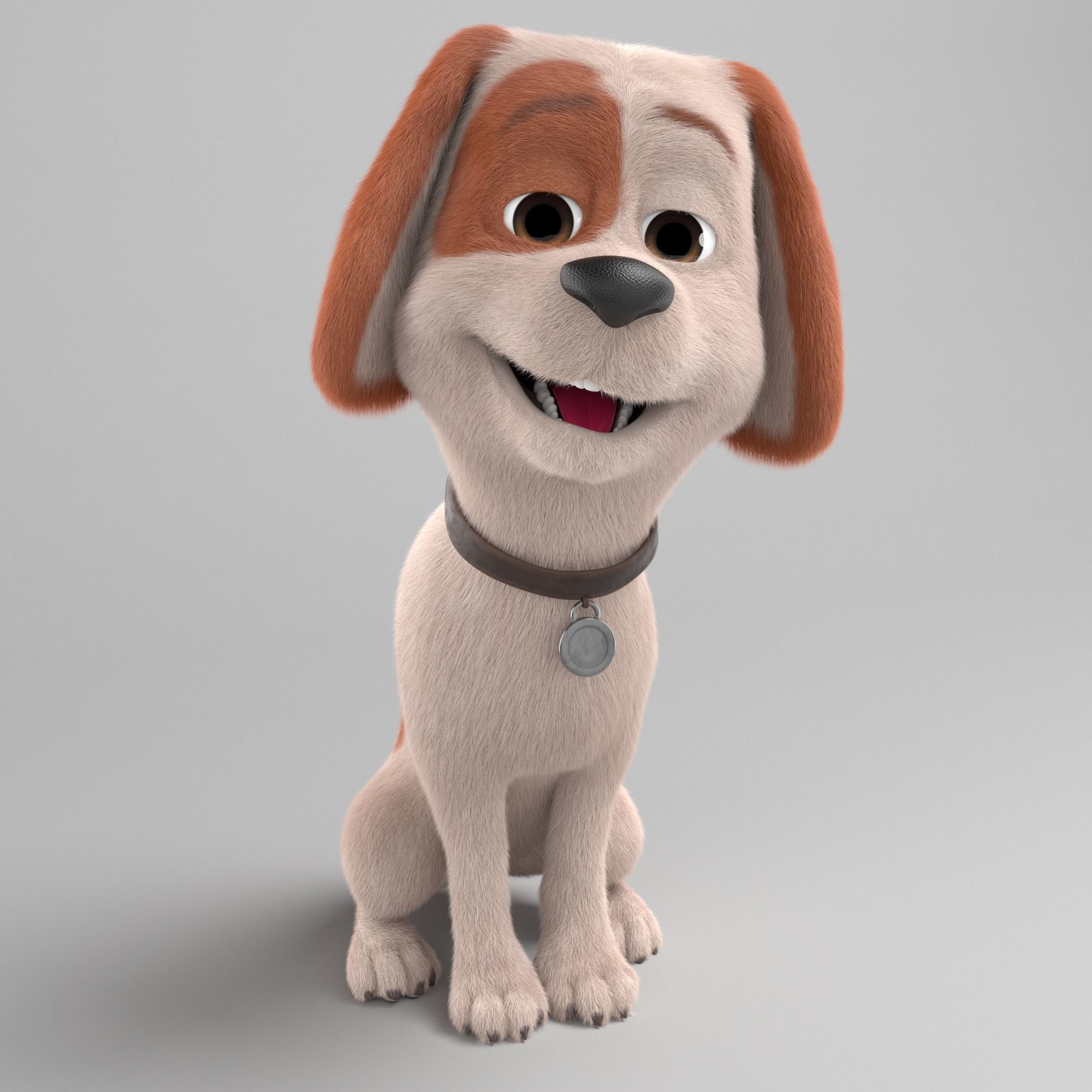 Ruby cartoon dog  Maya Rig  Low-poly 3D model_2