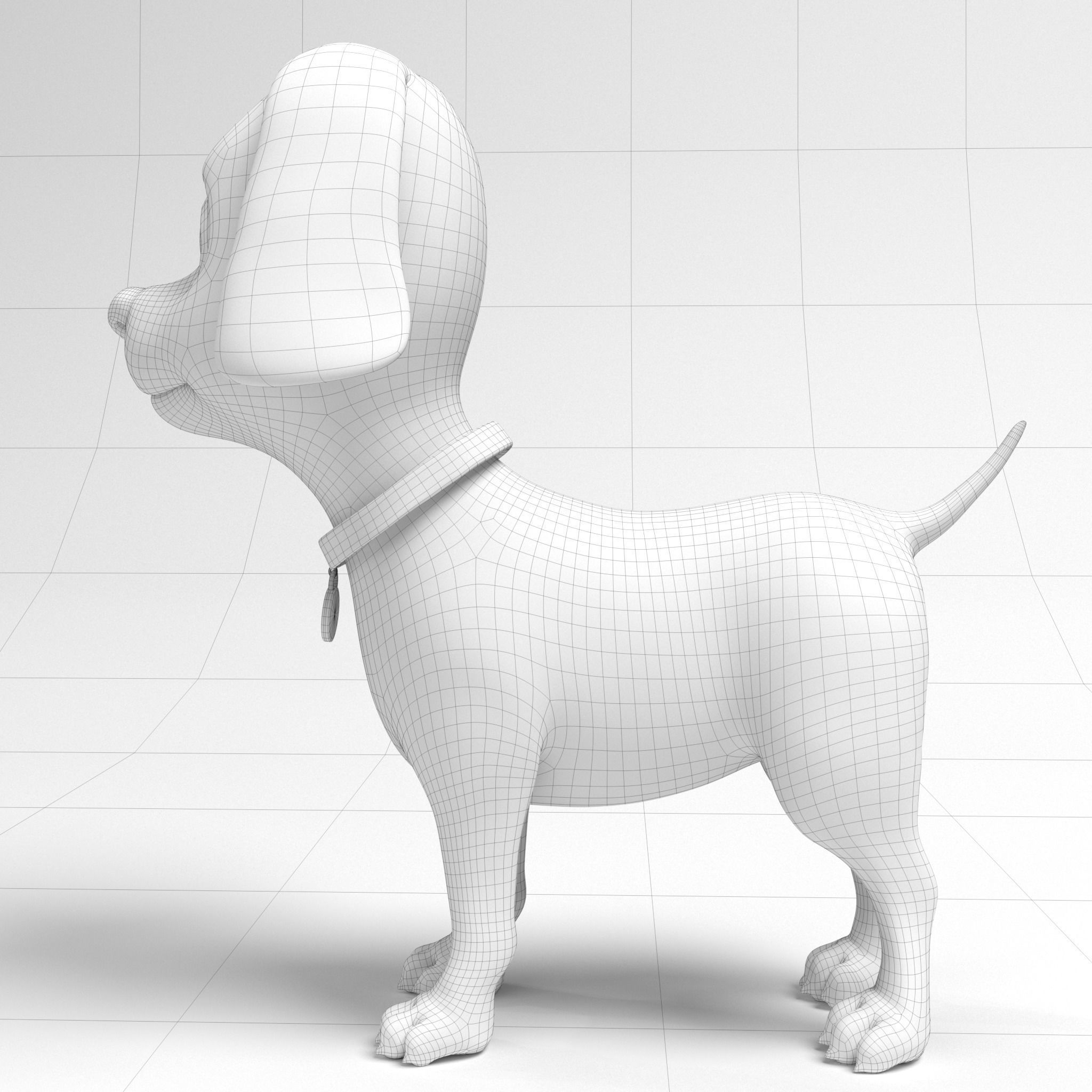 Ruby cartoon dog  Maya Rig  Low-poly 3D model_8