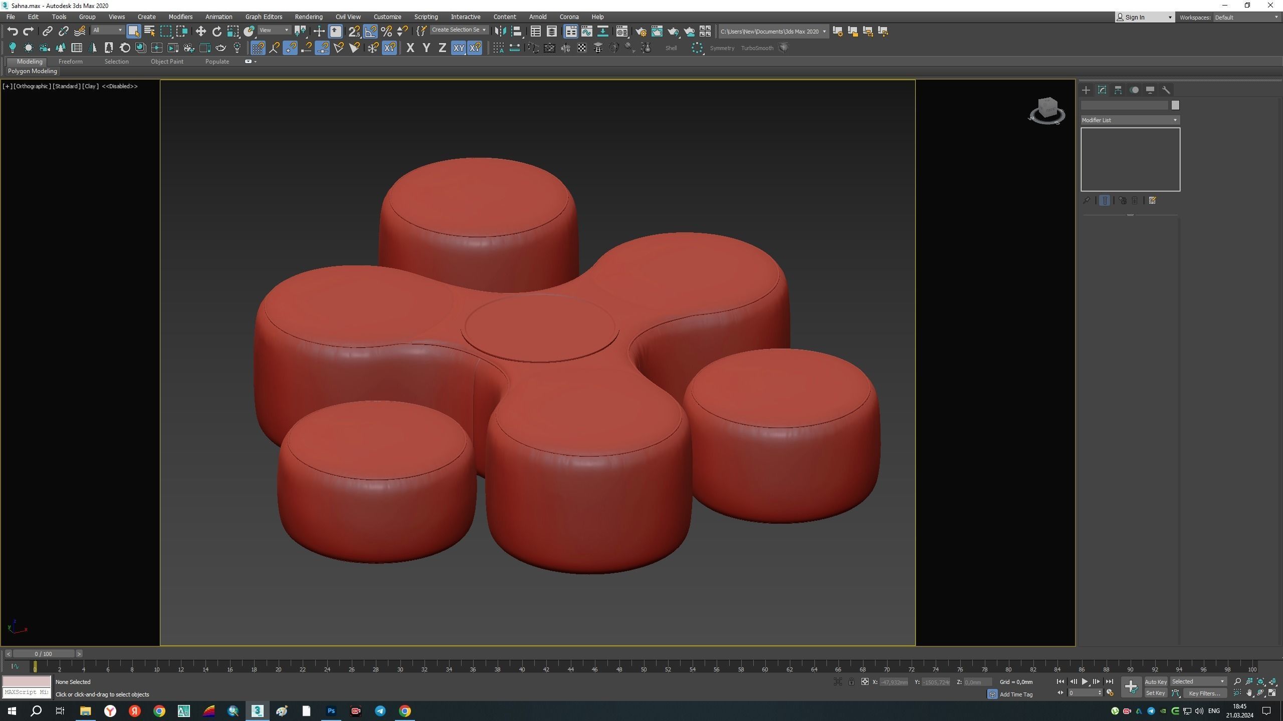 BLOW pouf Low-poly 3D model_7