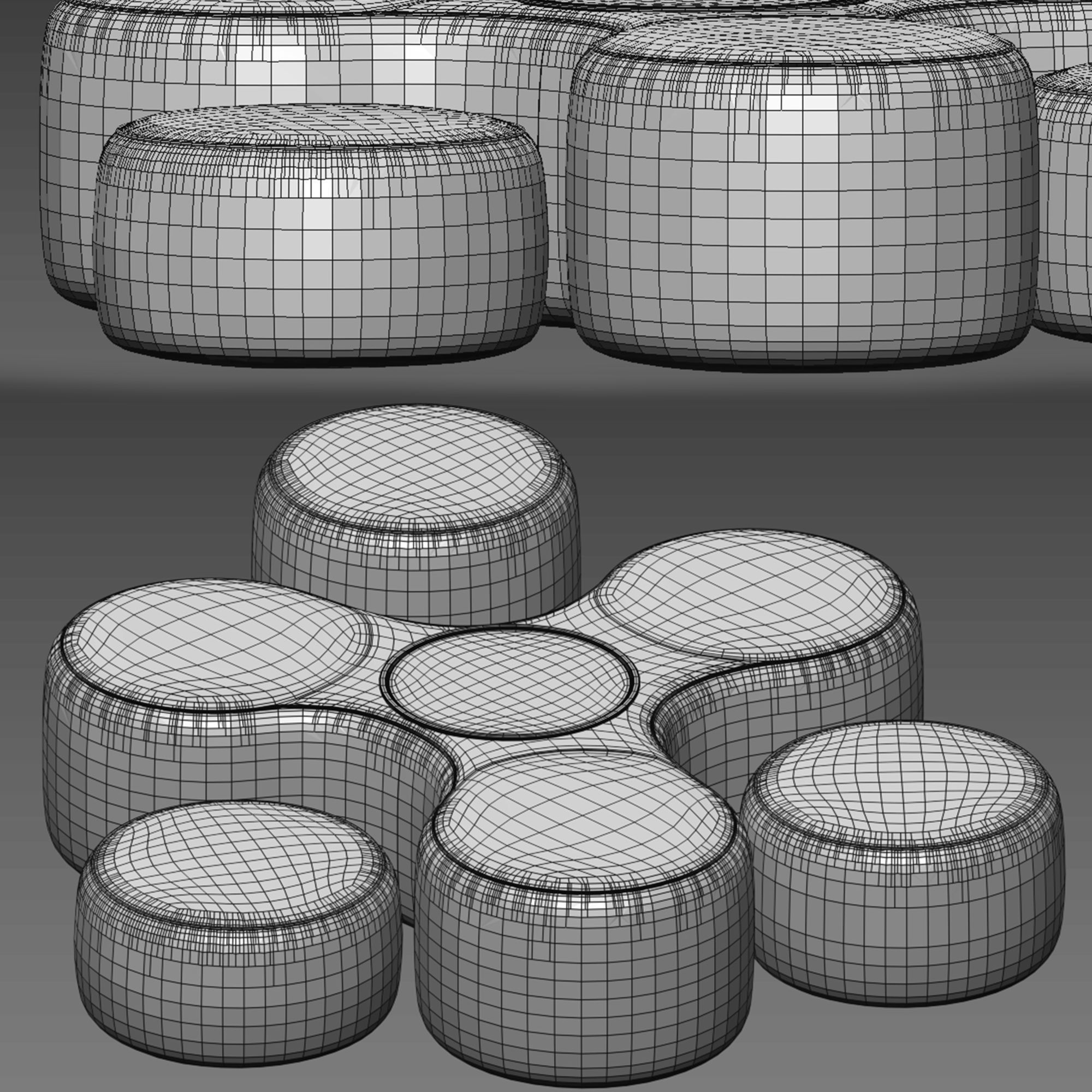 BLOW pouf Low-poly 3D model_3