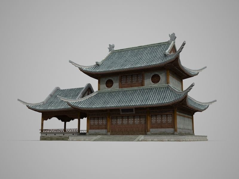 Oriental Ancient Architecture Low-poly 3D model_1
