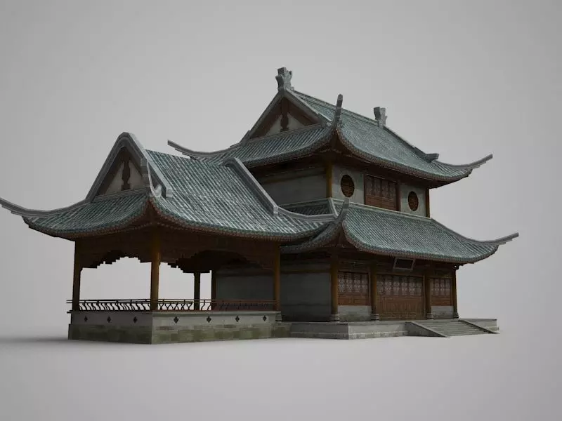 Oriental Ancient Architecture Low-poly 3D model_0