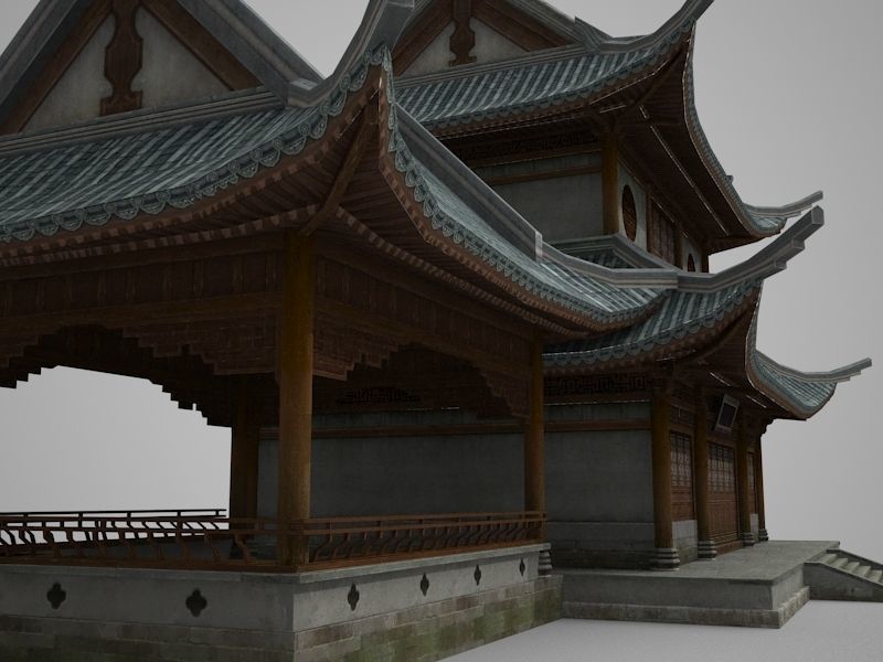 Oriental Ancient Architecture Low-poly 3D model_6