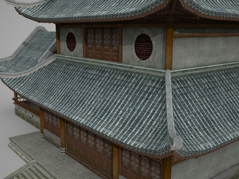 Oriental Ancient Architecture Low-poly 3D model_5