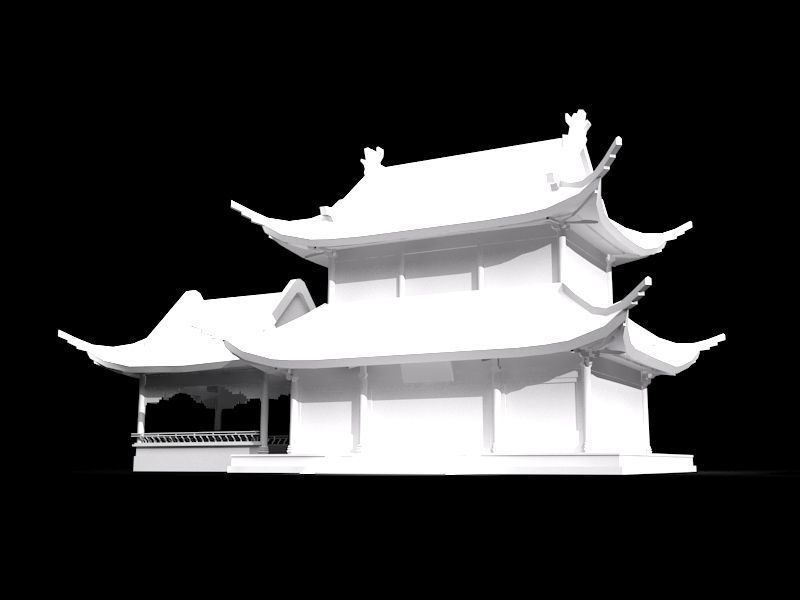Oriental Ancient Architecture Low-poly 3D model_8