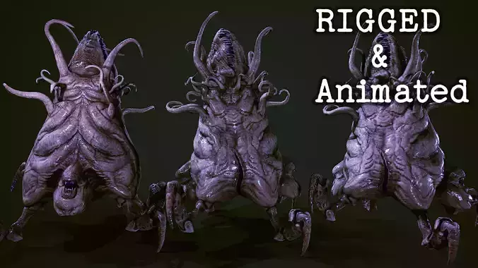 Lovecraftian god Low-poly 3D model