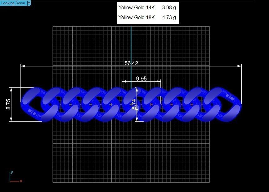 10 -8 MM Miami Cuban Link Chain Bracelet Necklace 3D print model_4