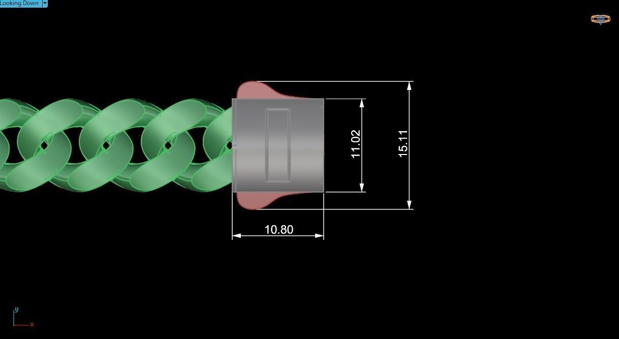 13 - 11 MM  Cuban Chain Necklace 3D print model_3