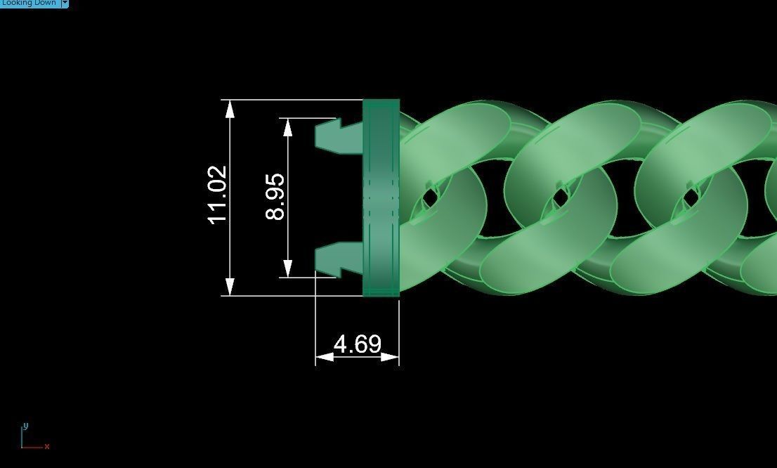 13 - 11 MM  Cuban Chain Necklace 3D print model_5