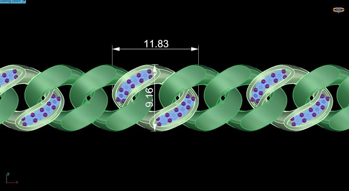 12  - 9 MM Diamond Cuban Link Chain Necklace 3D print model_4