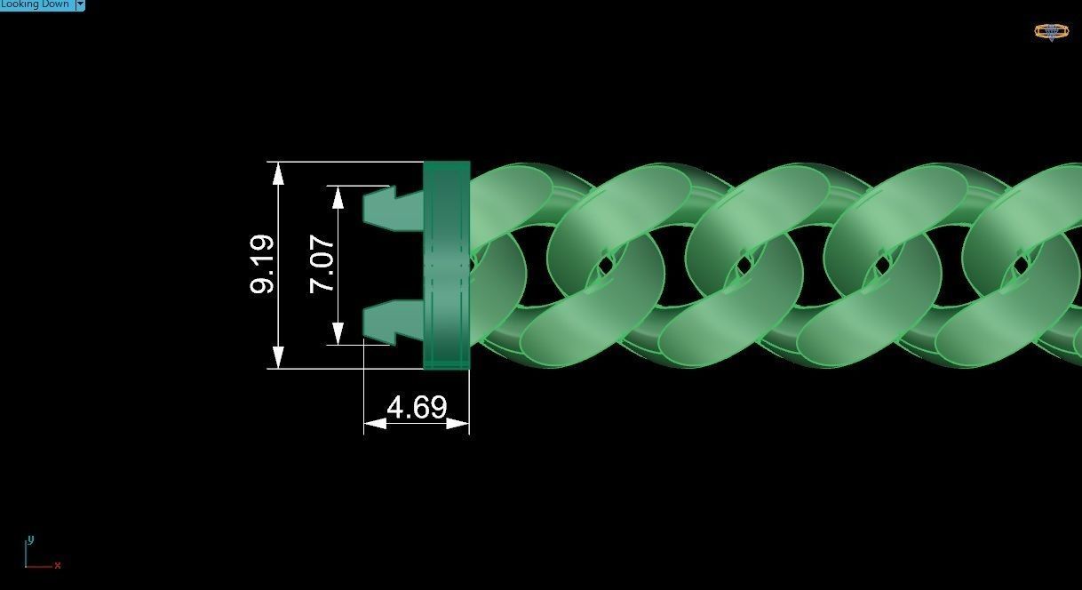 12  - 9 MM Diamond Cuban Link Chain Necklace 3D print model_5