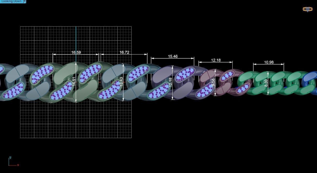 Diamond Cuban Chain Necklace 3D print model_3