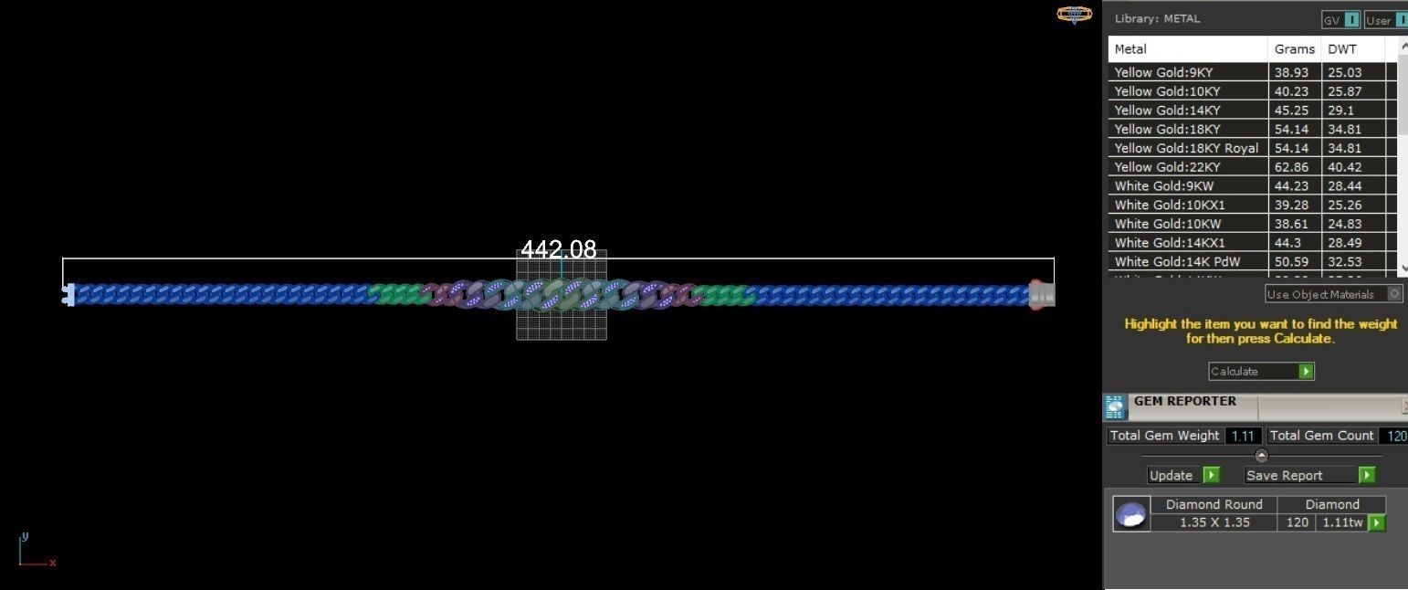 Diamond Cuban Chain Necklace 3D print model_6