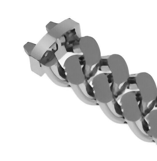 10 - 9 MM Miami Cuban Chain with Square Dial Bracelet 3D print model_13