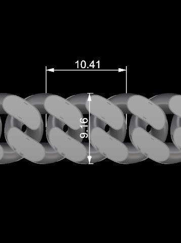 10 - 9 MM Miami Cuban Chain with Square Dial Bracelet 3D print model_5