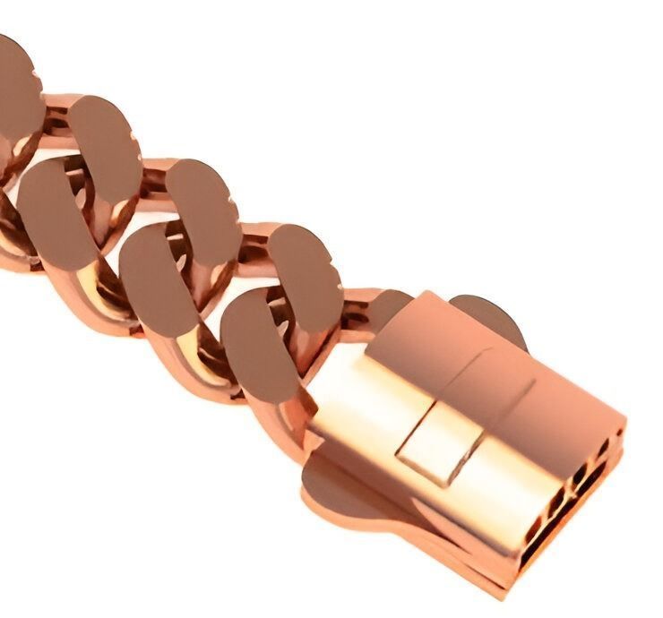 10 - 9 MM Miami Cuban Chain with Square Dial Bracelet 3D print model_8