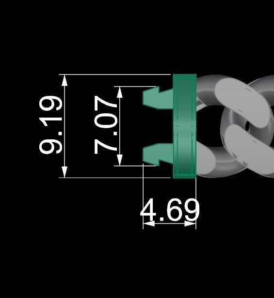 10 - 9 MM Miami Cuban Chain with Round Dial Bracelet 3D print model_6