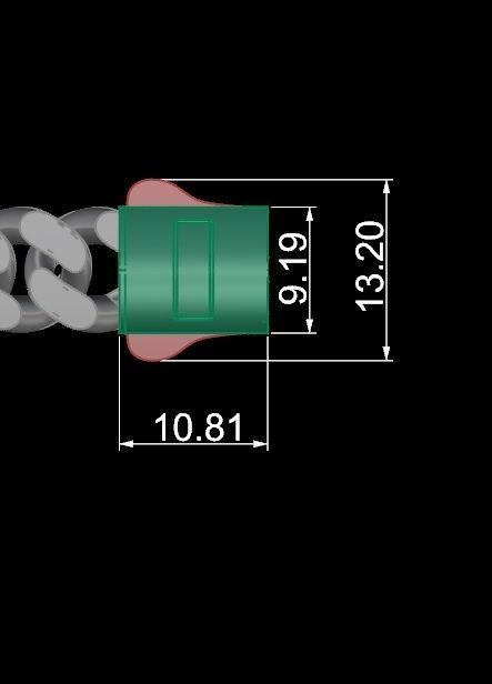 10 - 9 MM Miami Cuban Chain with Round Dial Bracelet 3D print model_7