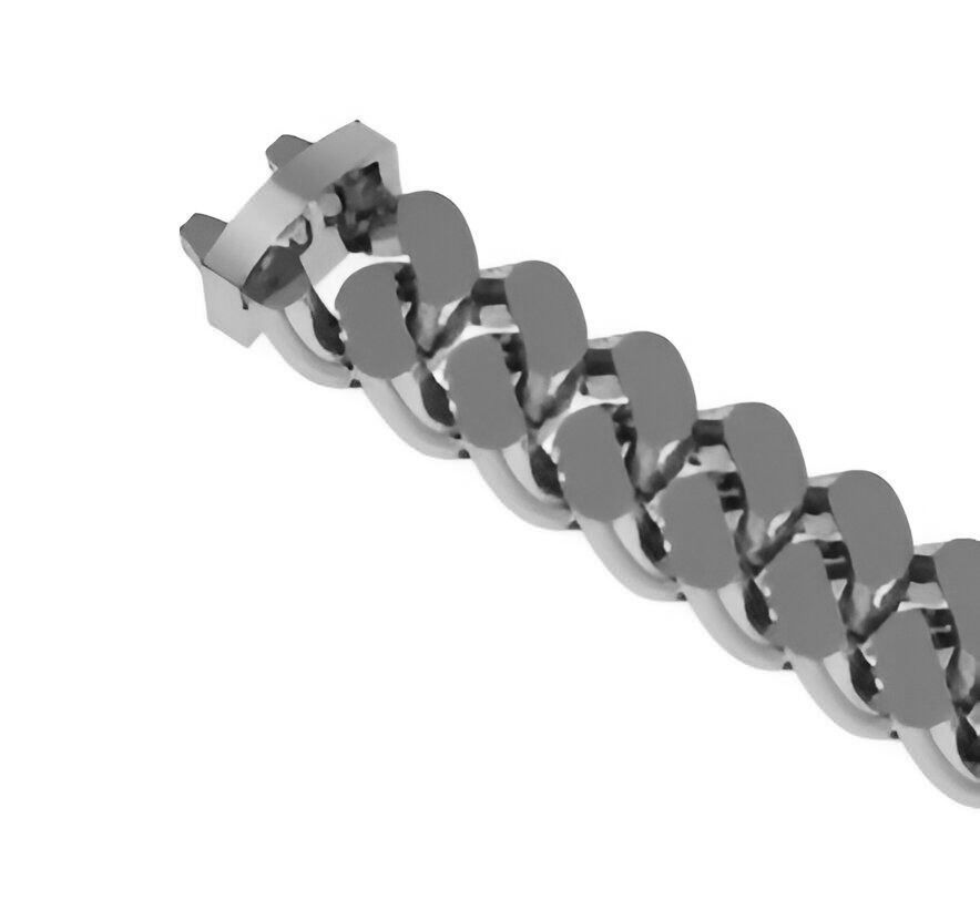 10 - 9 MM Miami Cuban Chain with Round Dial Bracelet 3D print model_13