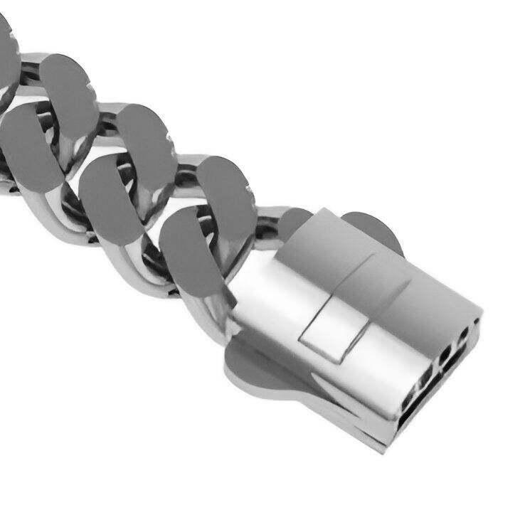 10 - 9 MM Miami Cuban Chain with Round Dial Bracelet 3D print model_10