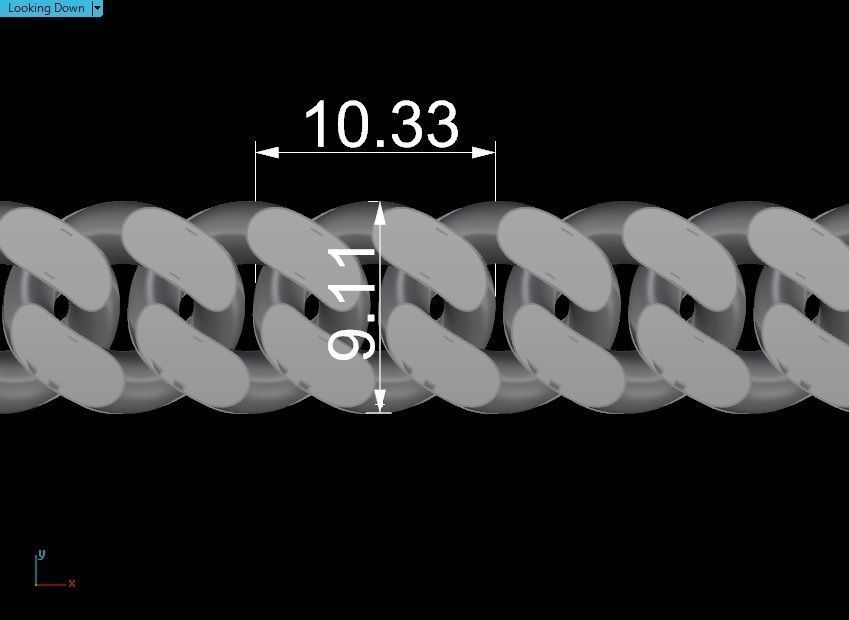10 - 9 MM Miami Cuban Chain with Round Dial Bracelet 3D print model_5
