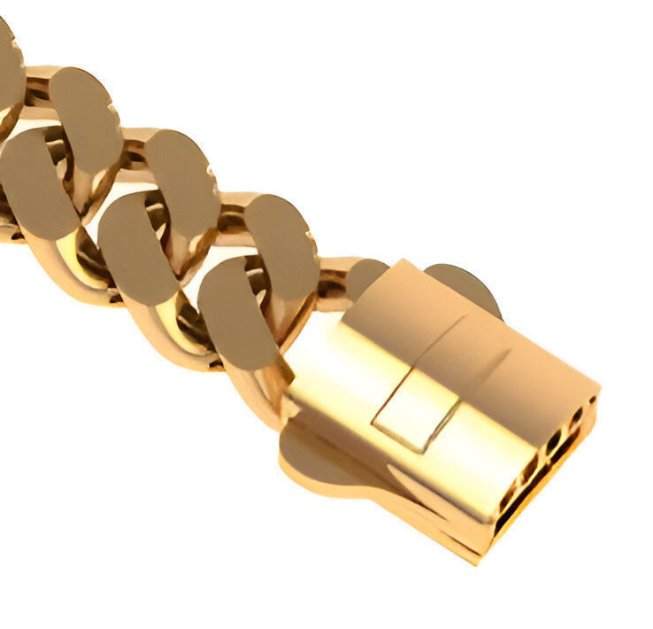 10 - 9 MM Miami Cuban Chain with Round Dial Bracelet 3D print model_9