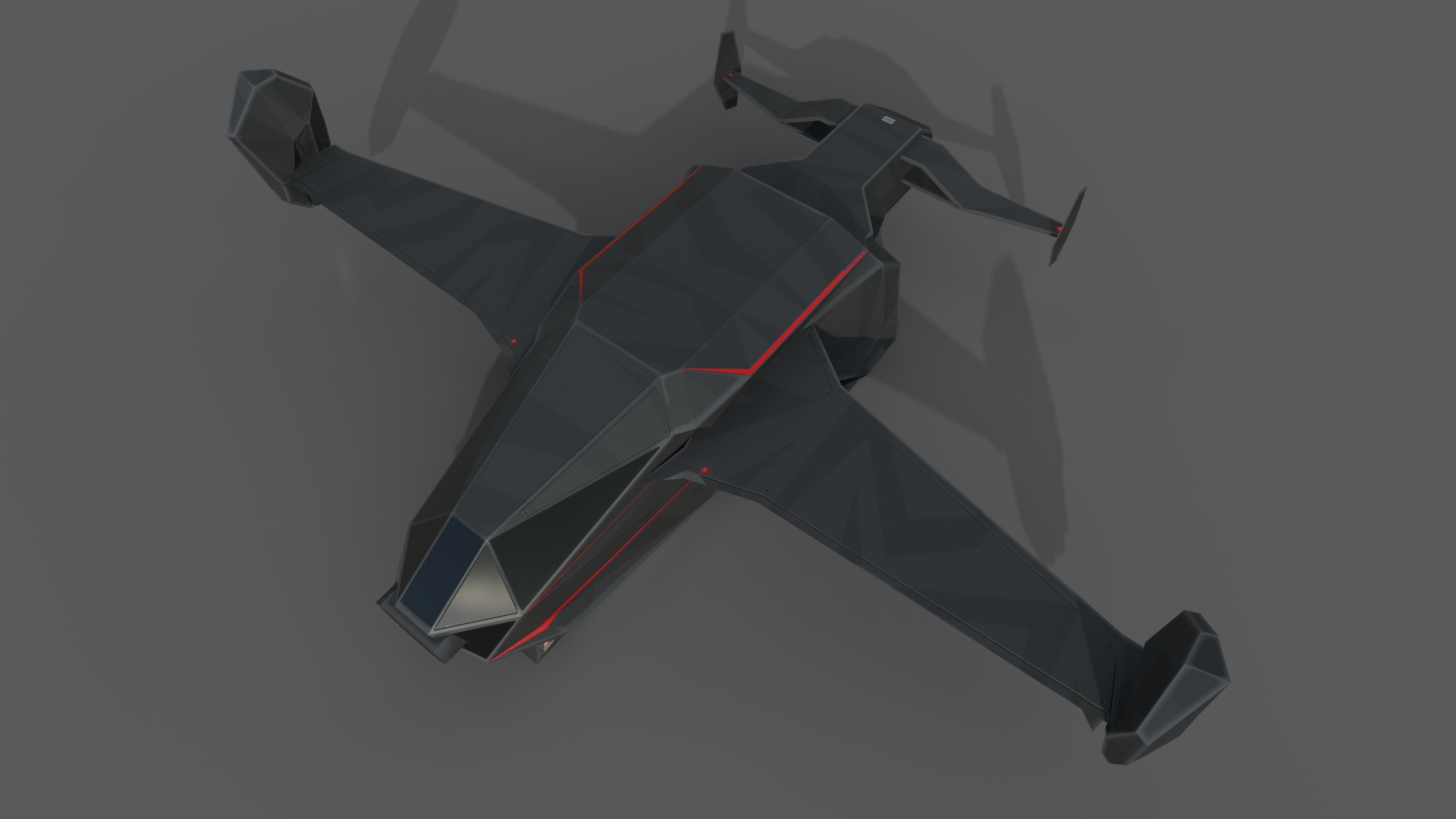 Aircraft inspired from valorant Low-poly 3D model_4