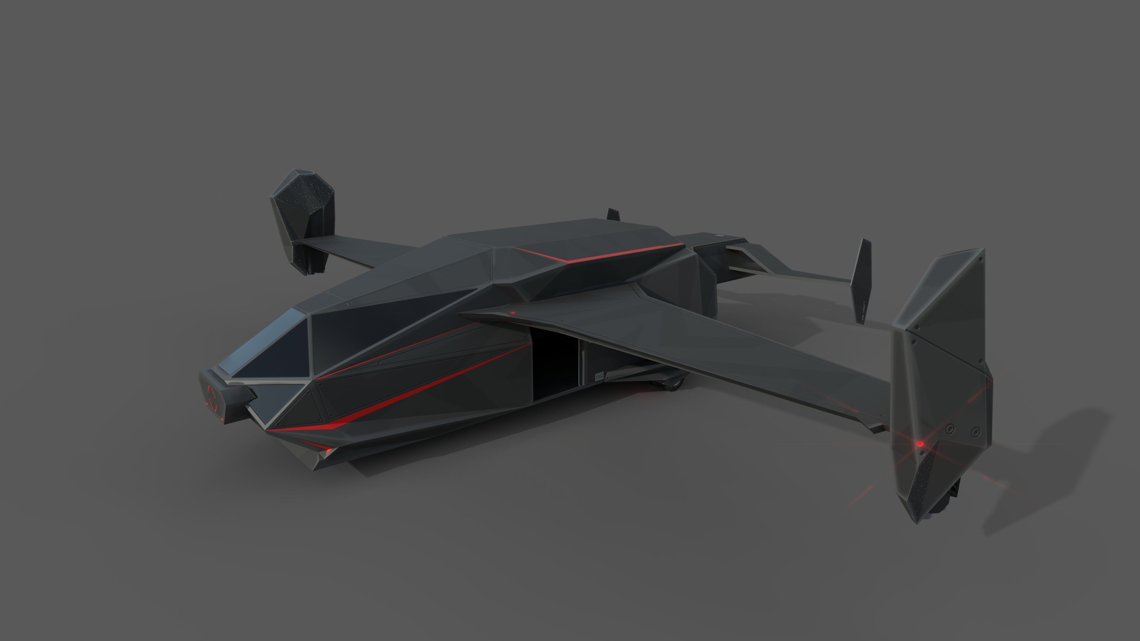 Aircraft inspired from valorant Low-poly 3D model_2