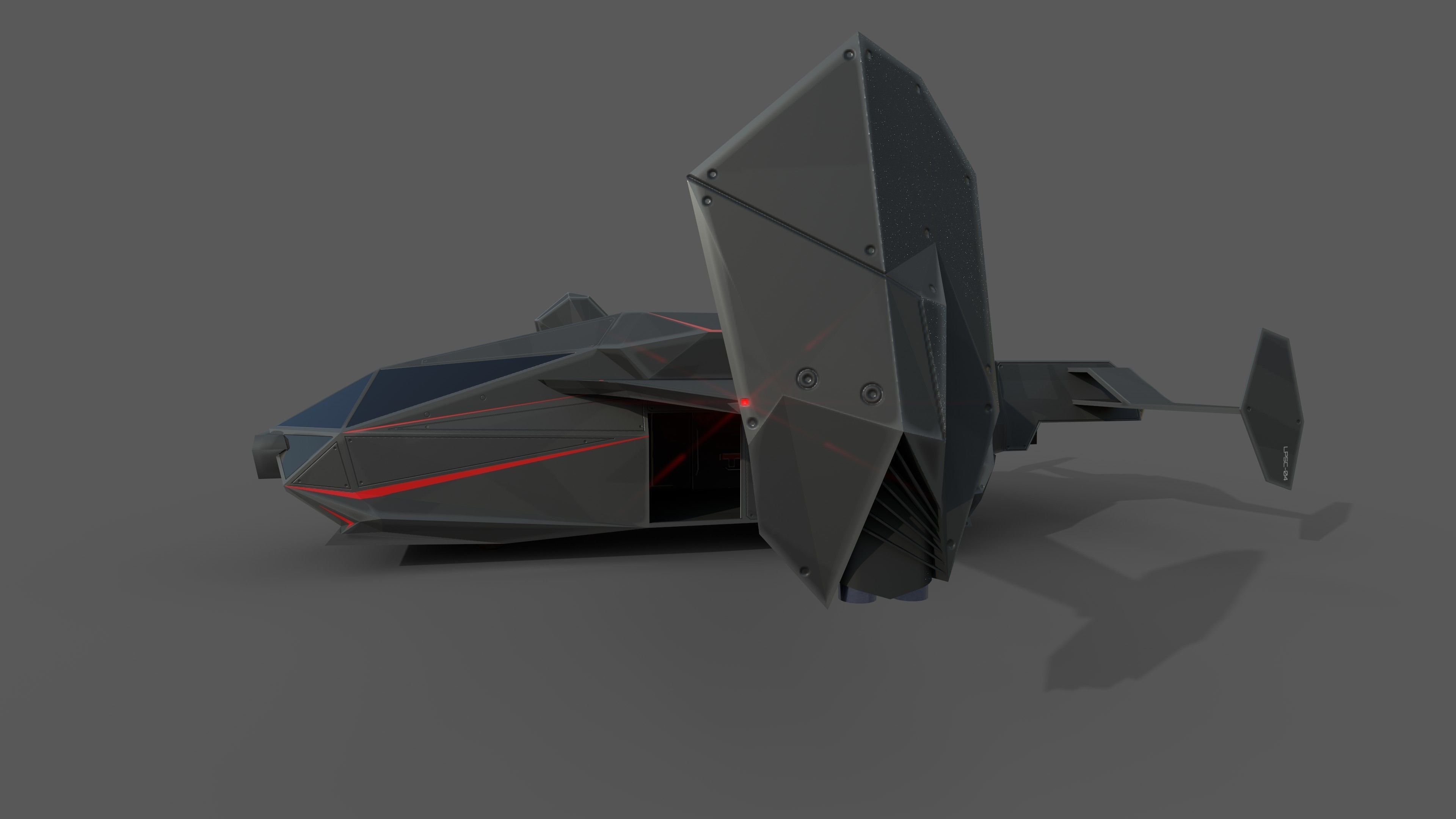 Aircraft inspired from valorant Low-poly 3D model_3