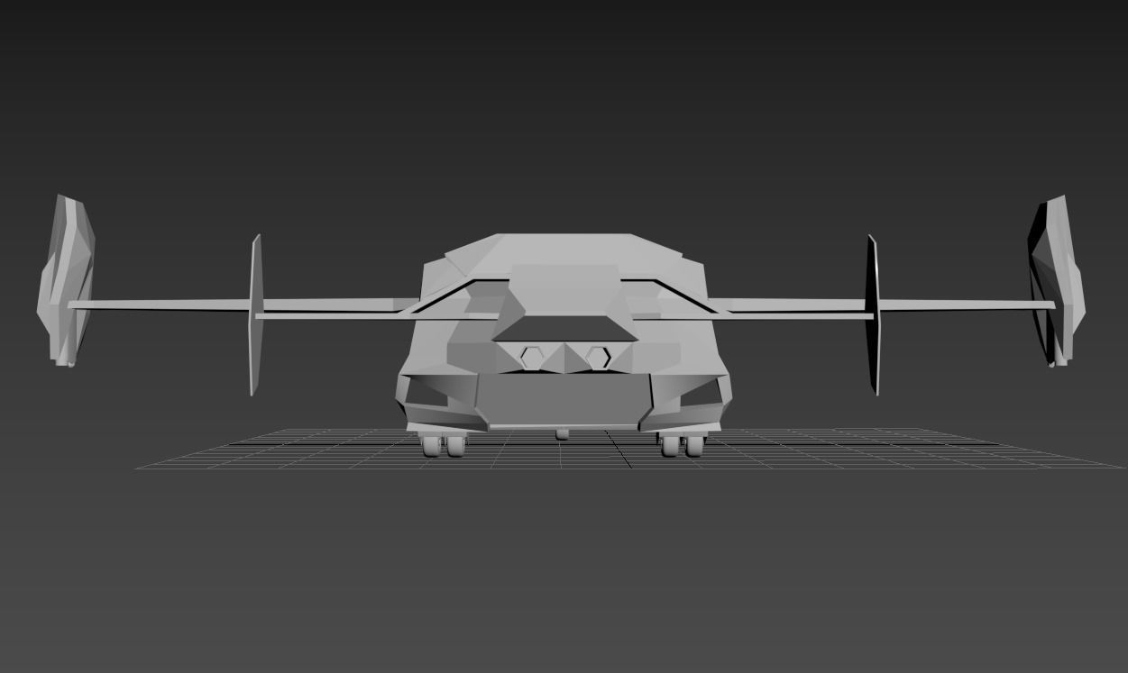 Aircraft inspired from valorant Low-poly 3D model_6
