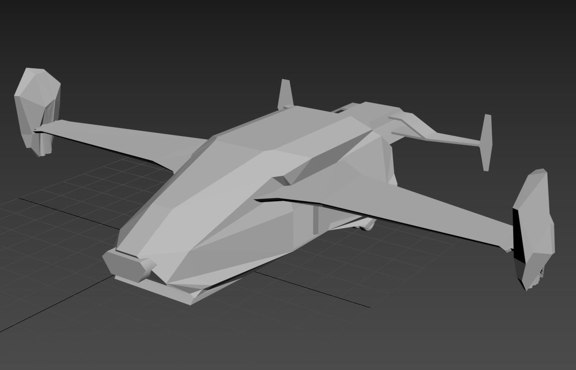 Aircraft inspired from valorant Low-poly 3D model_7