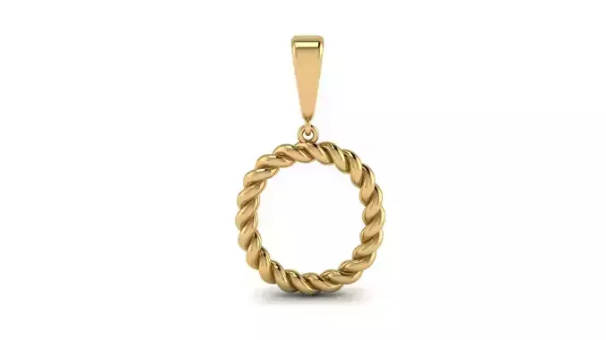 Twisted Cable Letter Pendants 15 mm Letter O