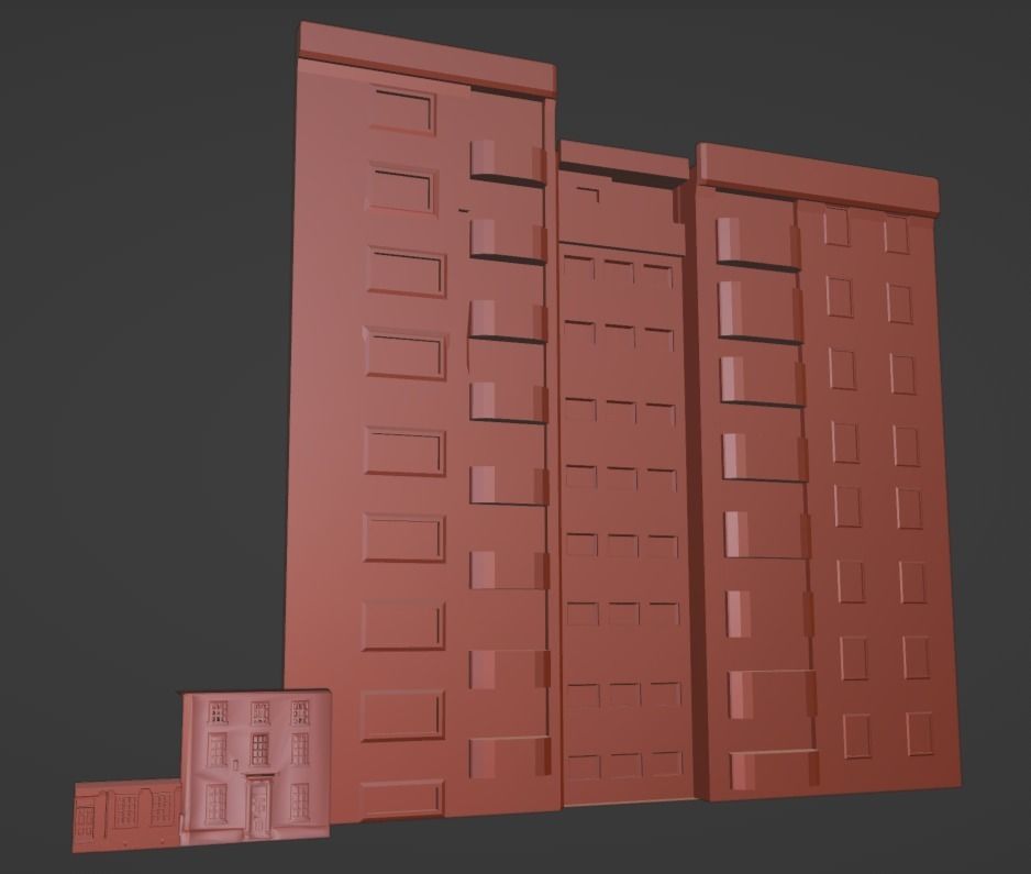 Backround homes and apartments Free 3D model_2