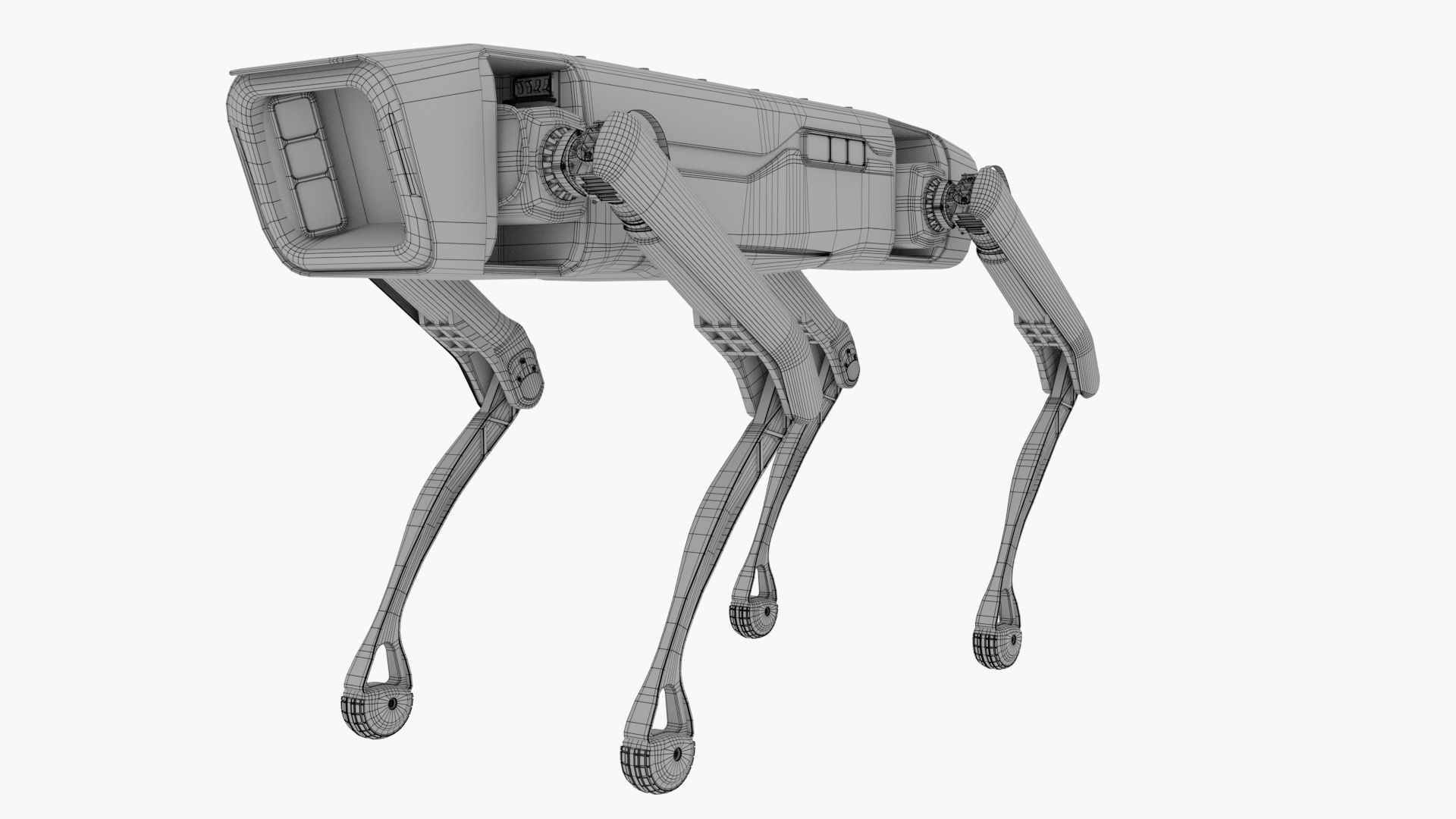 Robot Dog Low-poly 3D model_16