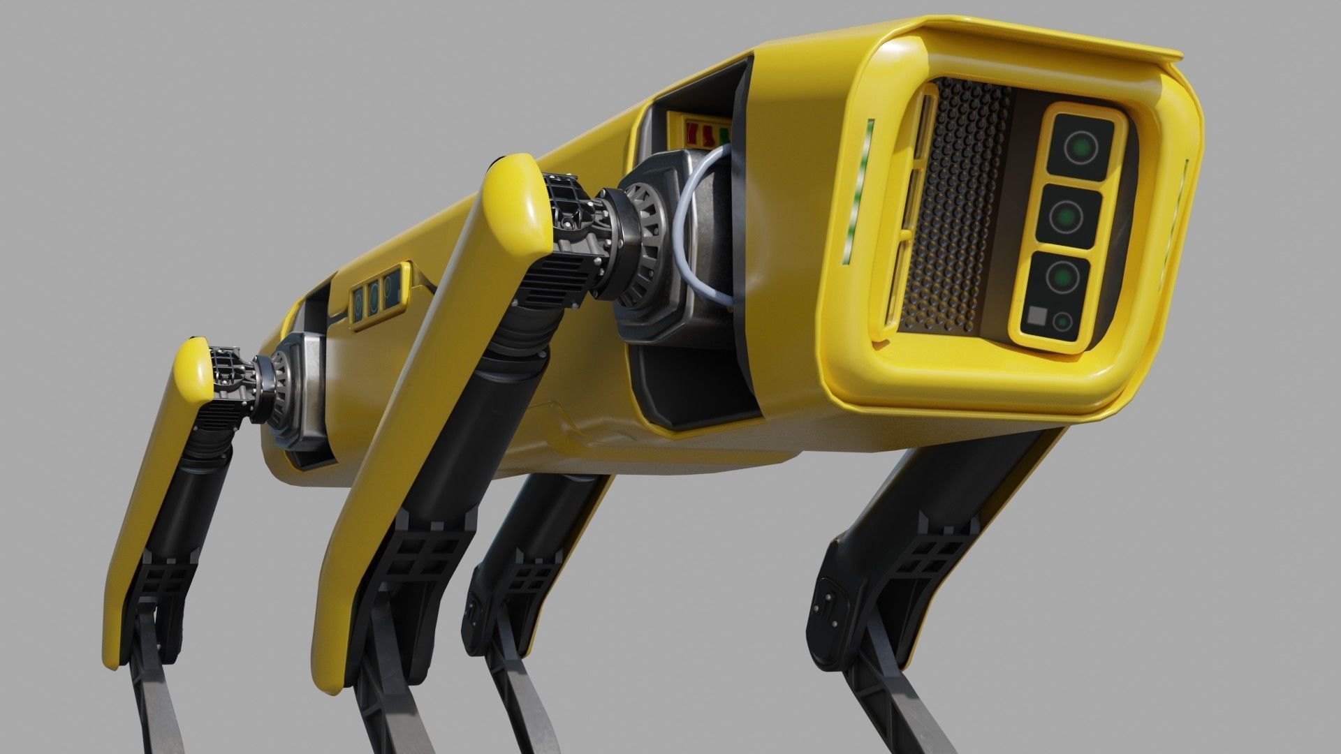 Robot Dog Low-poly 3D model_13