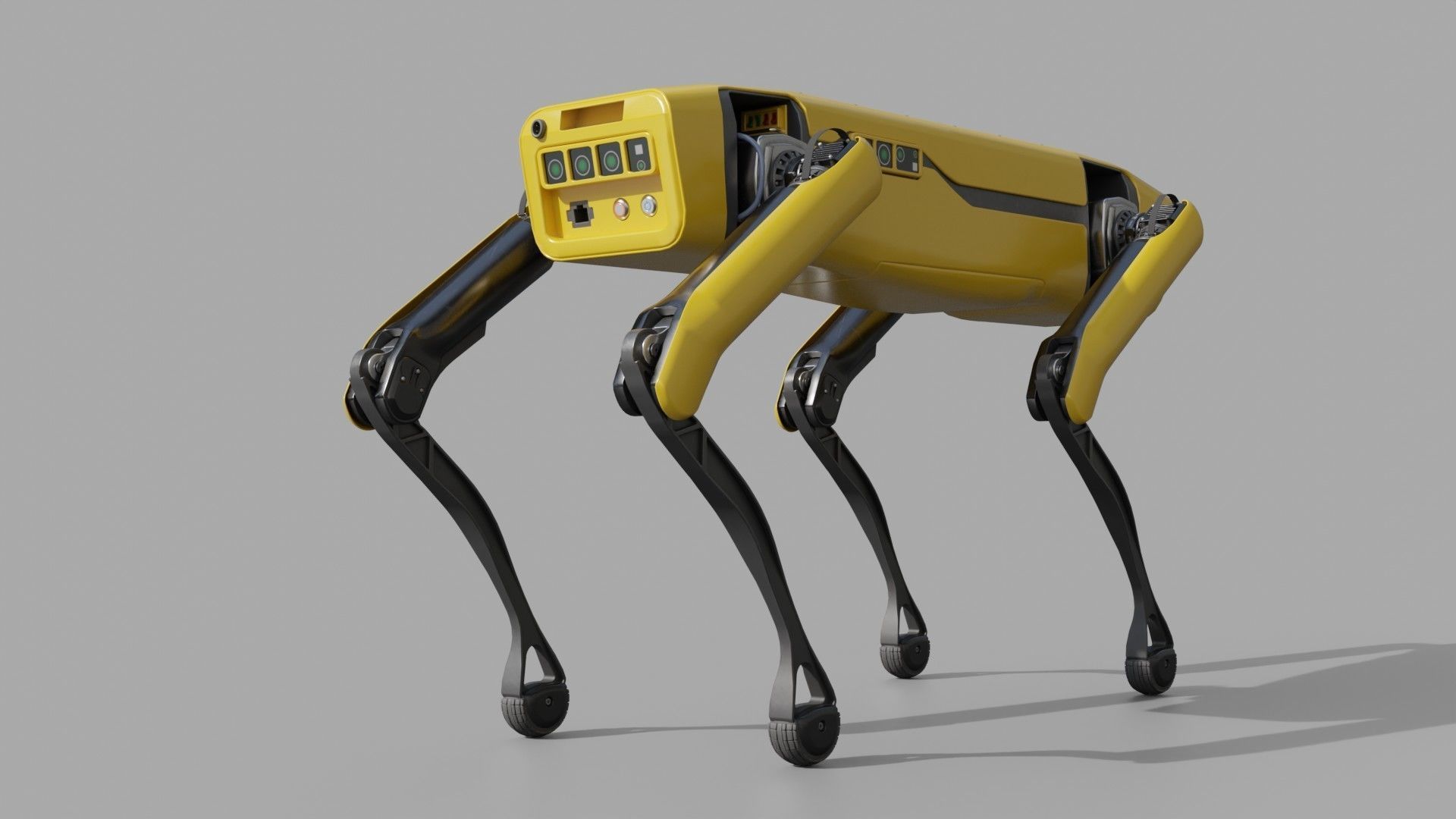 Robot Dog Low-poly 3D model_4