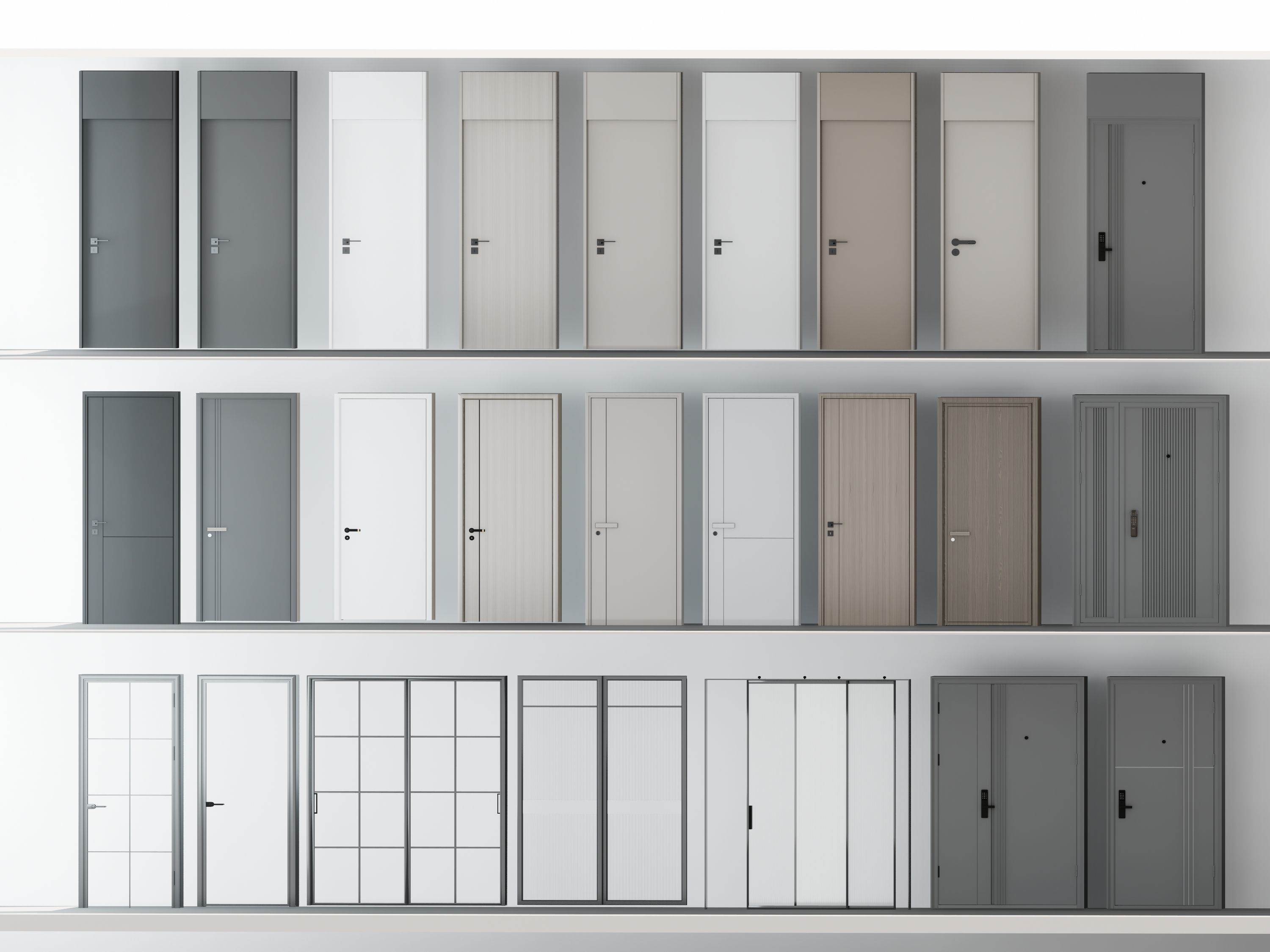 door Bedroom-doors wooden-doors glass-doors 3D model | CGTrader