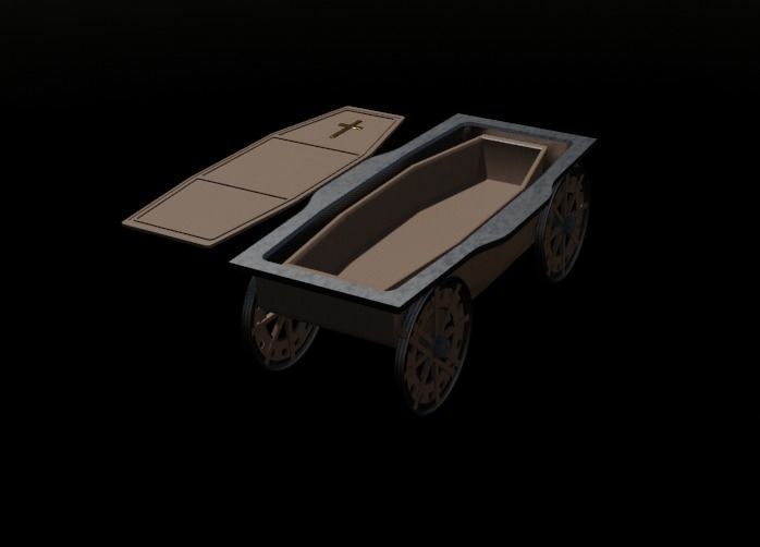 Coffin Cart Free 3D model_2