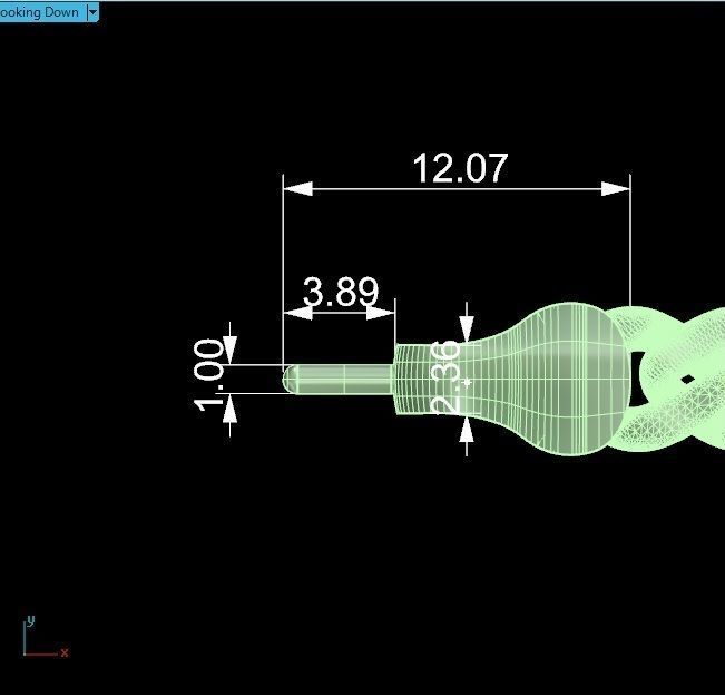 Miami Screw Head Dial Cuban Chain Bracelet 3D print model_3