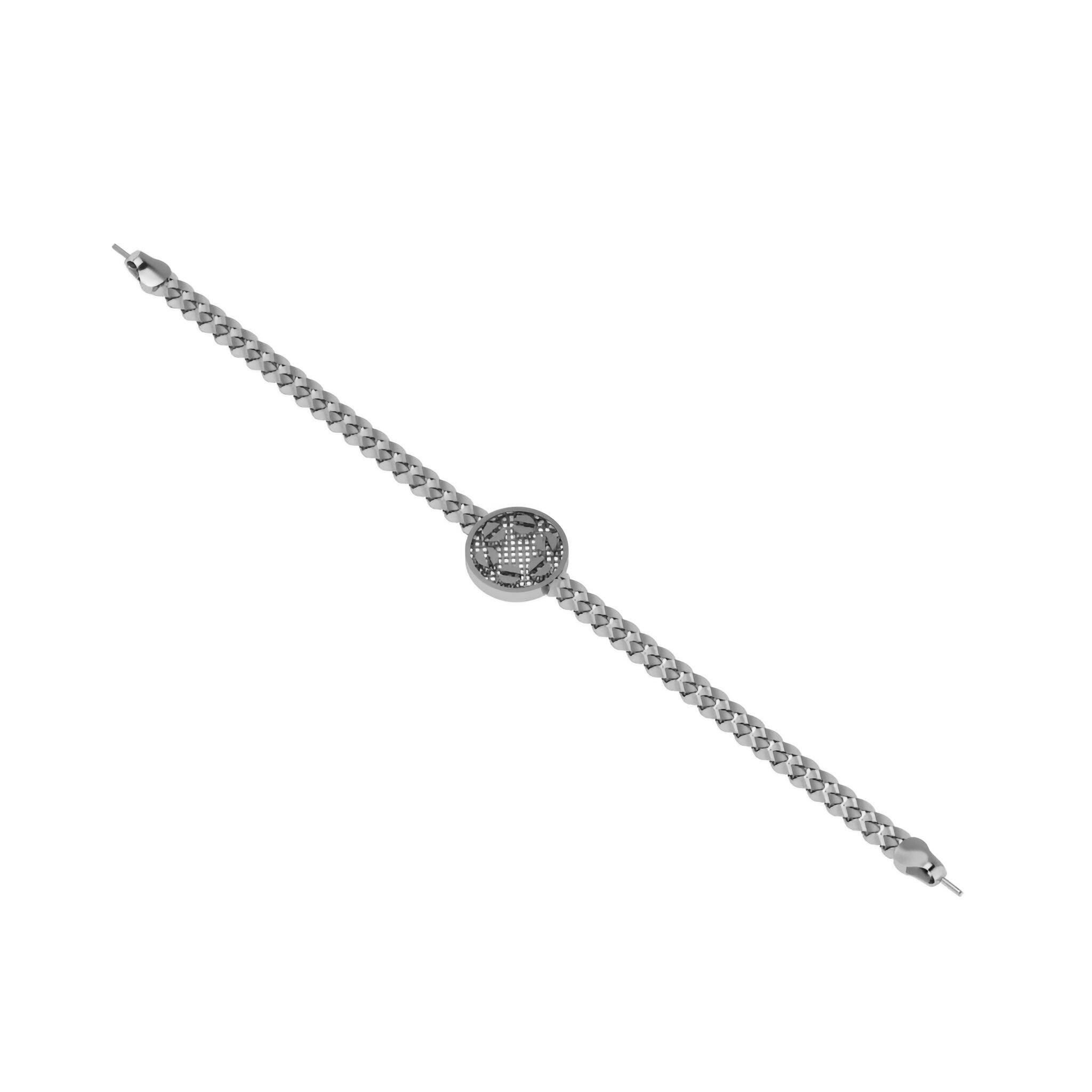 Miami Screw Head Dial Cuban Chain Bracelet 3D print model_2