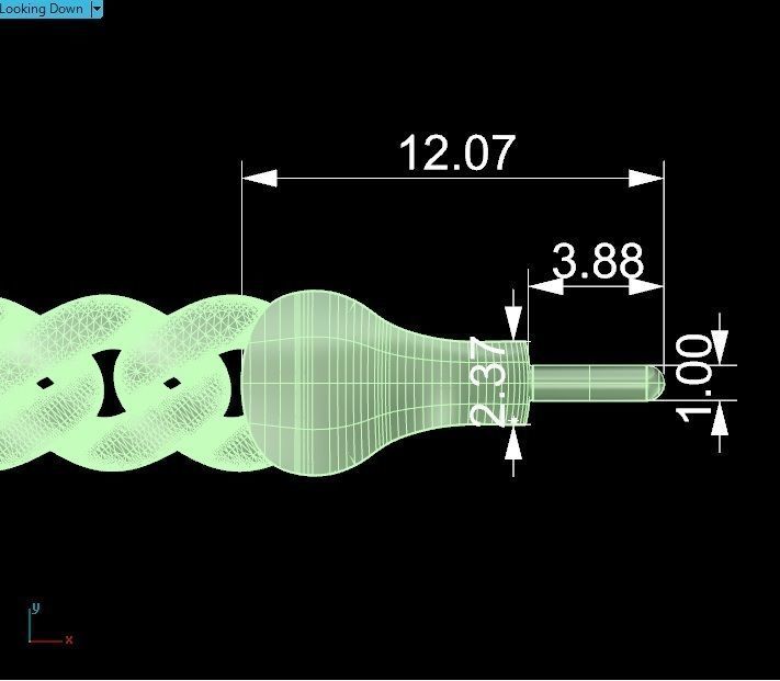 Miami Screw Head Dial Cuban Chain Bracelet 3D print model_5