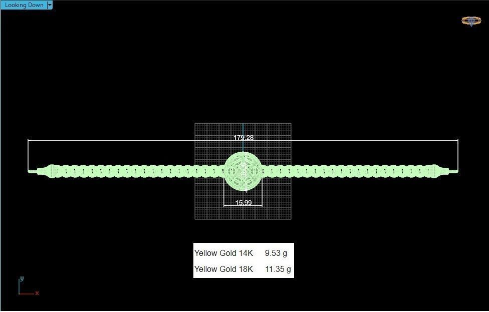 Miami Screw Head Dial Cuban Chain Bracelet 3D print model_6