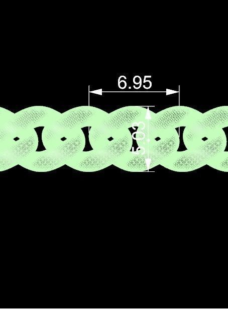 Miami Screw Head Dial Cuban Chain Bracelet 3D print model_4