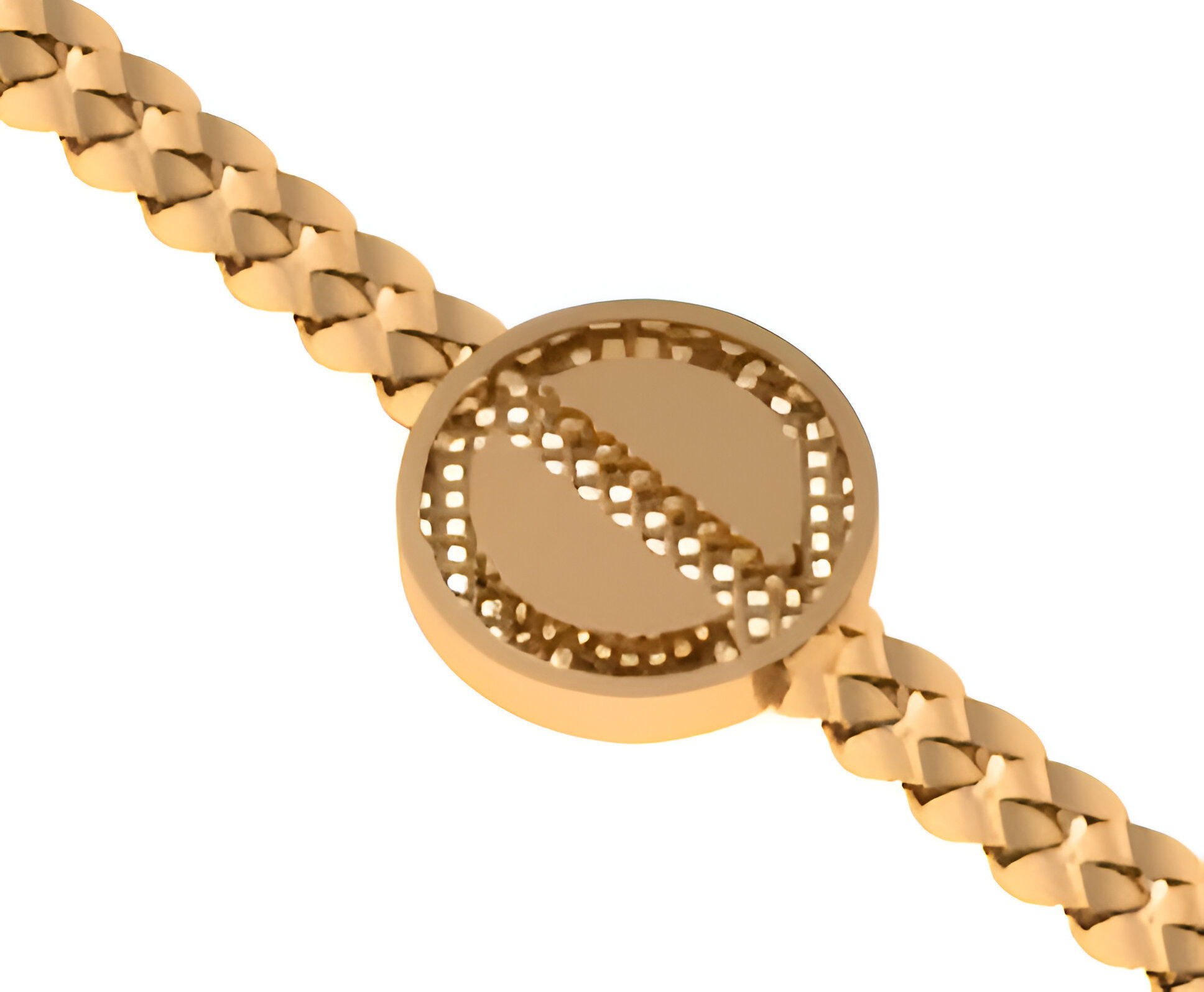 Screw Head Dial Miami Cuban Chain Bracelet 3D print model_9