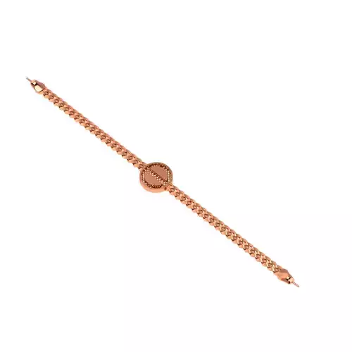 Screw Head Dial Miami Cuban Chain Bracelet  3D print model