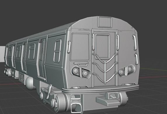 New York Train Subway Low-poly 3D model_4