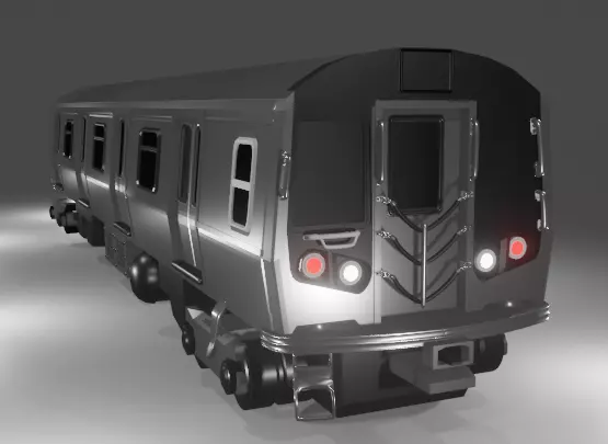 New York Train Subway Low-poly 3D model_0