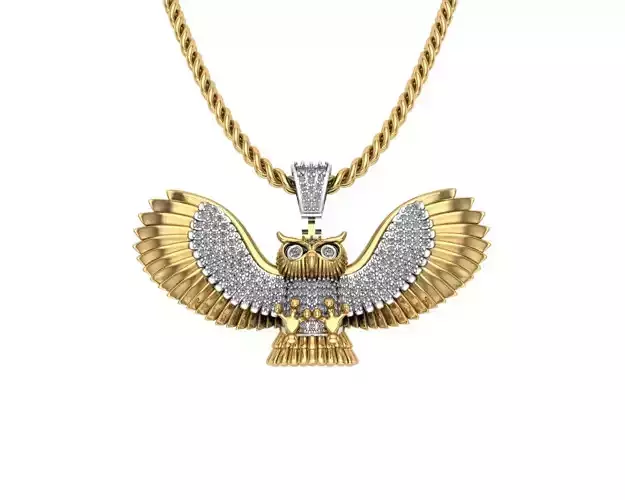 Owl Diamond Pendants
